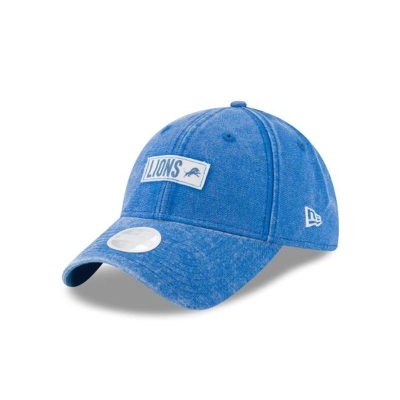 Blue Detroit Lions Hat - New Era NFL Rugged Tag 9TWENTY Adjustable Caps USA6253148